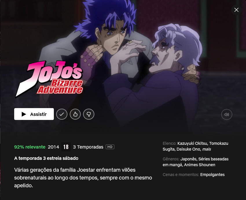 Assim Falava Kishibe Rohan: Netflix estreia OVA de spin-off de 'JoJo'  dublado