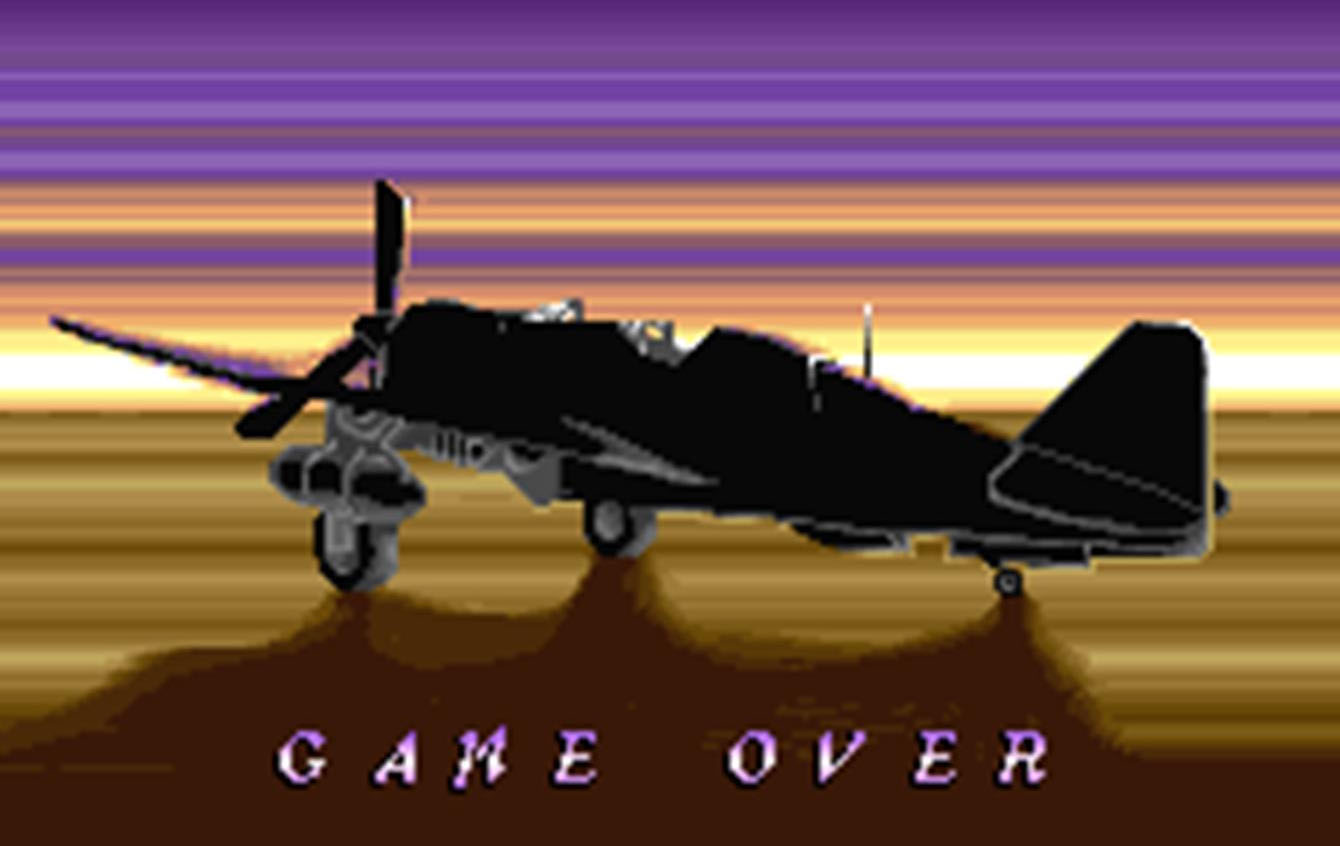 imagem: cena de game over do avião de P47: The Phantom Fighter.